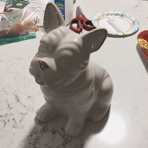 Chrissy Teigen cravings French bulldog container